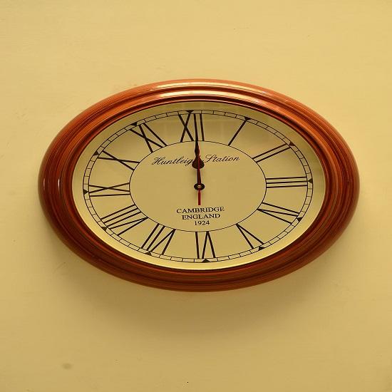 Cambridge England 1924 Wall Clock with Wood Frame 40.64 Cm Wall Clock for Kitchen, Home, Living Room Silent Non-Ticking Rustic Wall Clock