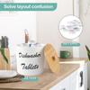 Dishwasher Pod Container with Bamboo Lid Acrylic Storage Box Dishwasher Detergent Container, Farmhouse Kitchen Tablet Organizer