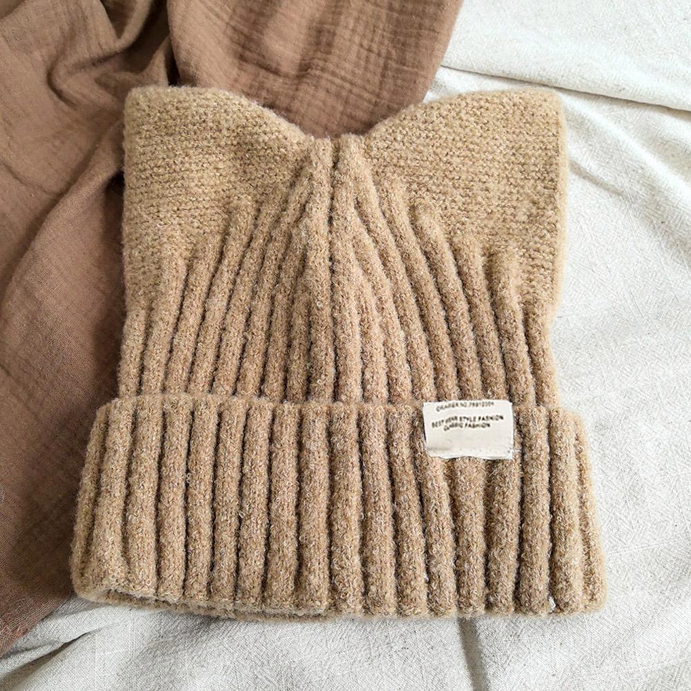 Cat Ear Beanie Winter Hat Warm Knitted Cap with Windproof Thickened Design Cute Autumn Winter Warm Accessories for Women Girls