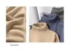 Men's Ribbed Wool High-Neck Sweater with Fleece, Warm Knitted Long Collar for Autumn and Winter