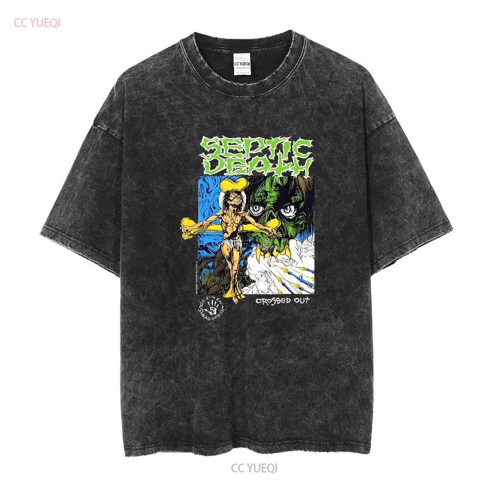 Septic Death Vintage T Shirt 1990 Pushead Crossed Out Art 80's Punk Thrash Band long or short sleeves vintage Washed Soft