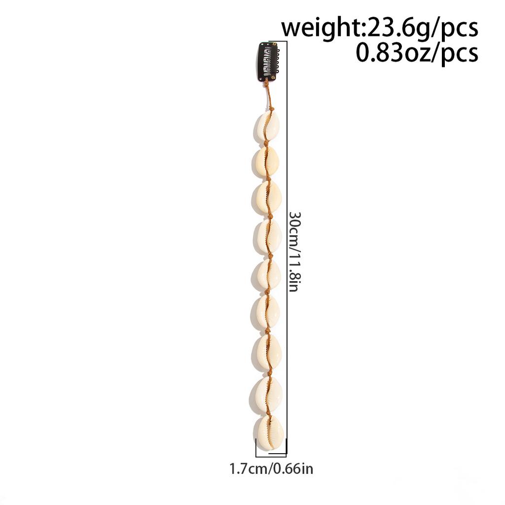 Beach Conch Starfish Scallop Tassel Hair Accessory for Women DIY Summer Beach Long Pendant Braided Wax Thread Hair Decoration Jewelry Charm Hair Clip