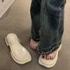 Muffin thick-soled wedge slippers women's summer wear small versatile fashionable transparent sandals with high-heeled sandals