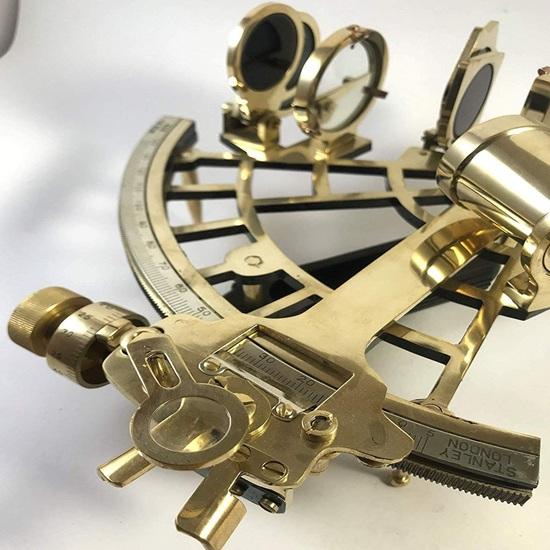 22,86 cm Handgefertigtes Messing-Sextant Nautisches Navigationsinstrument Geschenk
