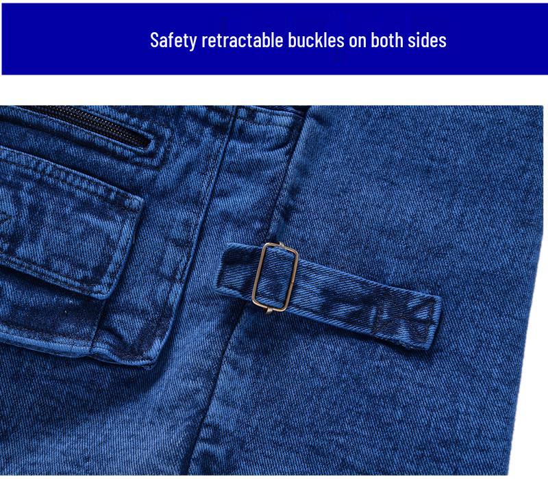 Herren-Jeans-Weste mit Baumwoll-Fleece-Futter - Große Größen, Warm, Mehrere Taschen, Herbst/Winter Freizeit-Weste