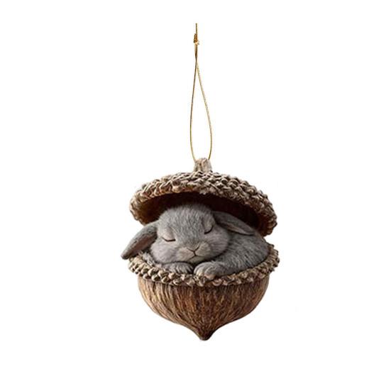 Pine Cone Animal Charm Easy to Hang Acrylic Christmas Hanging Decoration with Festive Theme Bright Color Animal Ornament