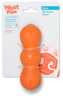 West Paw Durable Dog Toy Zogoflex Lumpus Tangerine S Size (Orange)