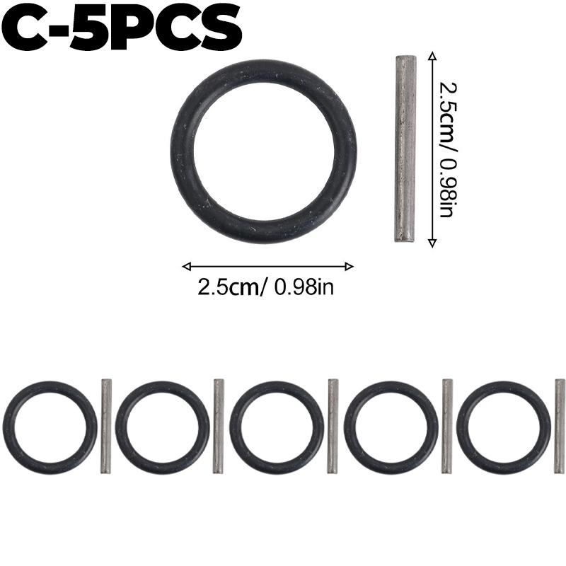 5/50Pcs O Ring Rubber Sealing Washer Black Gasket Oil Resistant High Temperature Ring with Spring Clip Wrench Component Tools