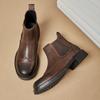 Autumn Low-Top Chelsea Boots Men'S First-Layer Cowhide Leather Sleeve Short Boots High-End British Style Boots Tide