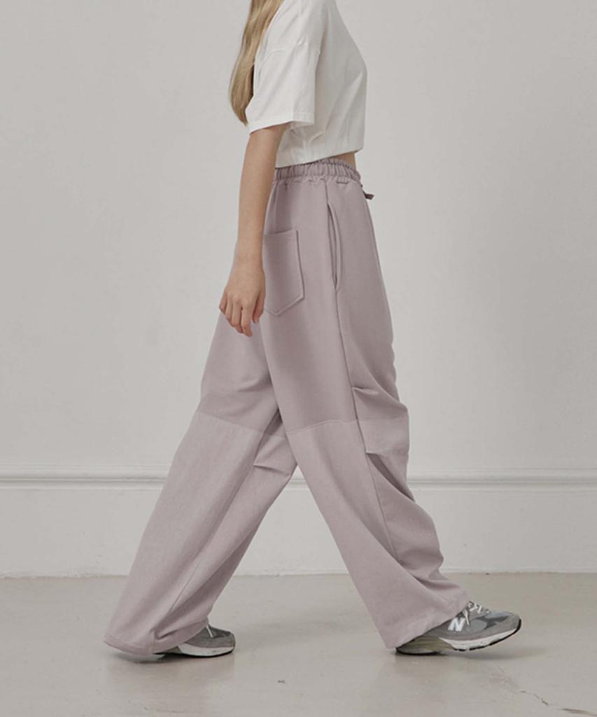 Mualeumoa Two-Tuck Wide Sweat Pants-Light Purple