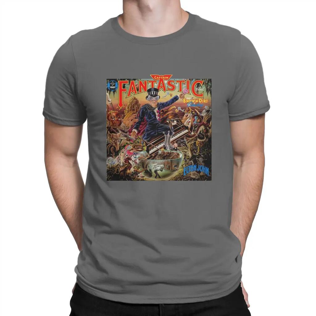 Captain Fantastic And The Brown Dirt Cowboy Music T-Shirts for Men E-Elton John Singer Funny Pure Cotton Tee Shirt Round