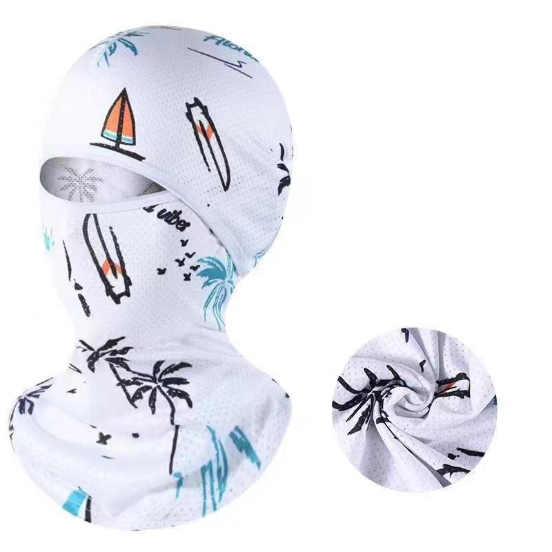 Summer Cool Balaclava Ice Silk Cycling Full Face Cap Sun Anti-Uv Protection Sports Face Cover Headwear Bike Motorcycle Men'S Hat