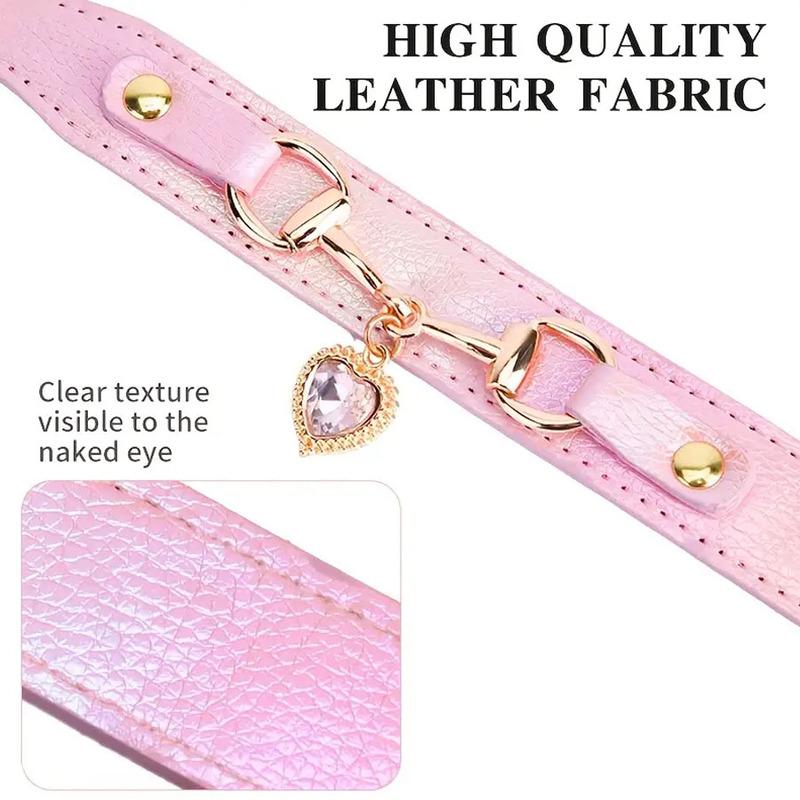 DC003 1Pc PU Leather Delicate Pet Dog Collar, High-Quality Leather Fabric And Alloy Fittings. Beautiful Gemstone Decoration. Sui