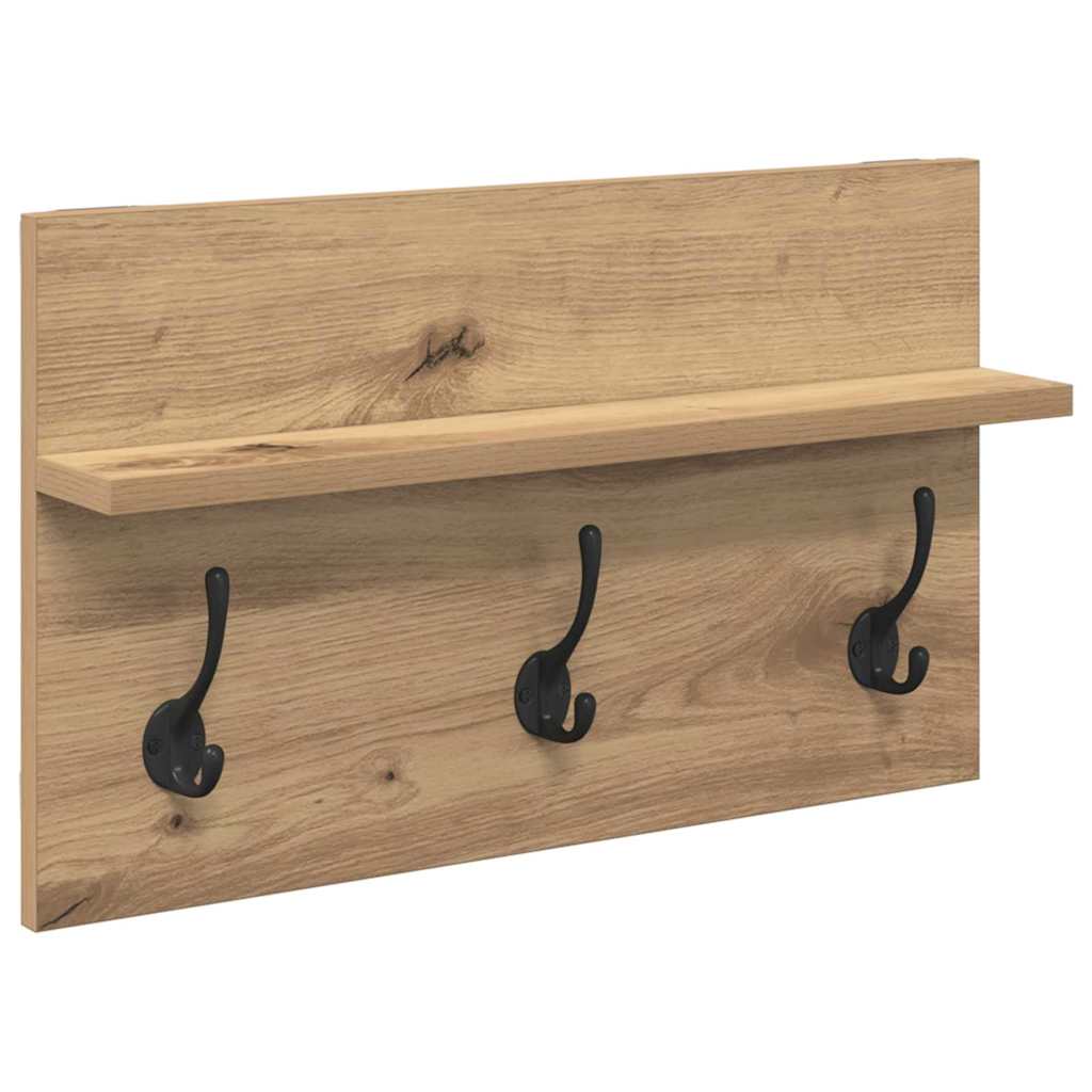 Hallway Furniture Set with Shelf 4 pcs Rustic Oak Wood Material