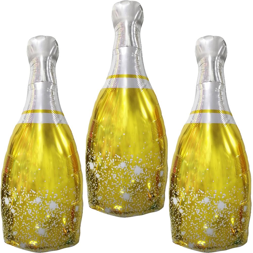 3-Pack Munich Oktoberfest Balloon Set, Sparkling Champagne Bottle Aluminum Foil Balloons; Suitable for Munich Oktoberfest Parties, Birthday Parties, Other