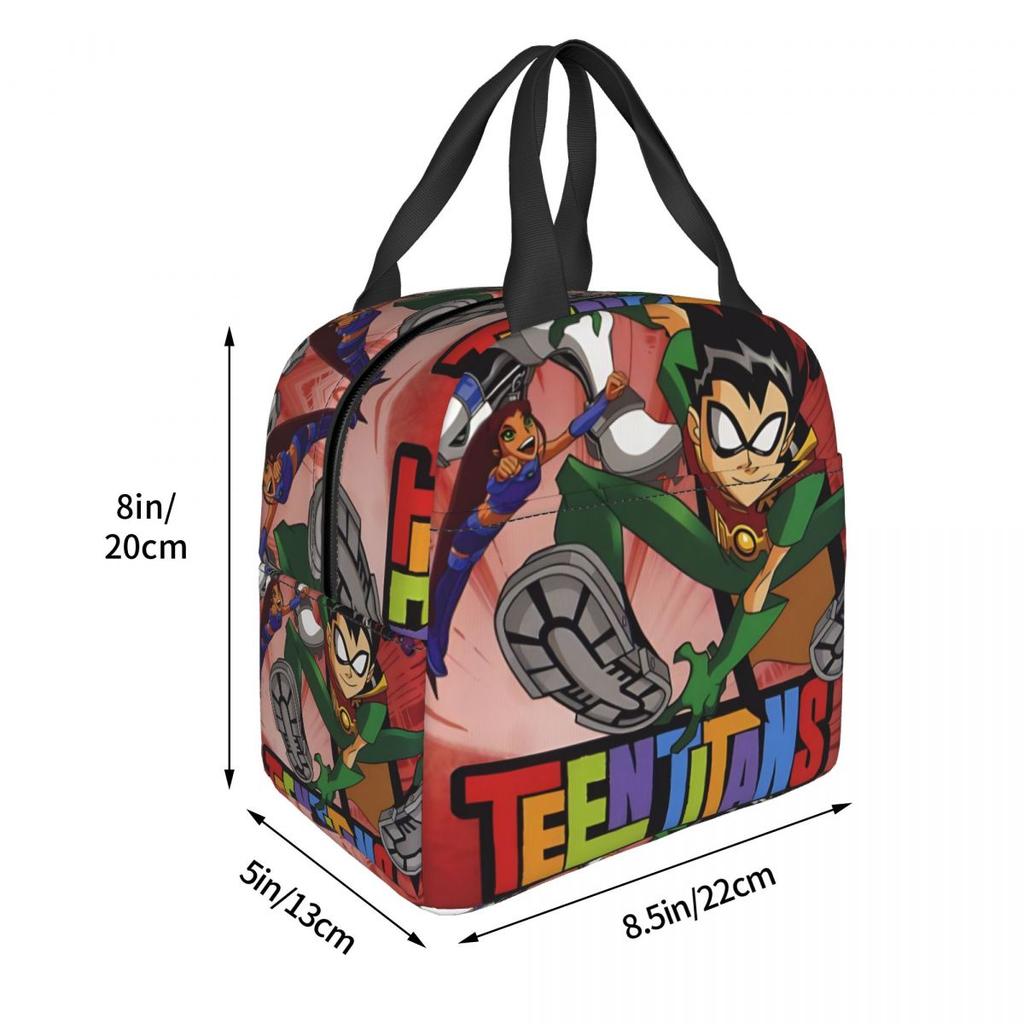 Teens Titans Go Beast Boy Thermal Insulated Lunch Bag for Picnic Portable Food Container Bags Thermal Cooler Lunch Boxes