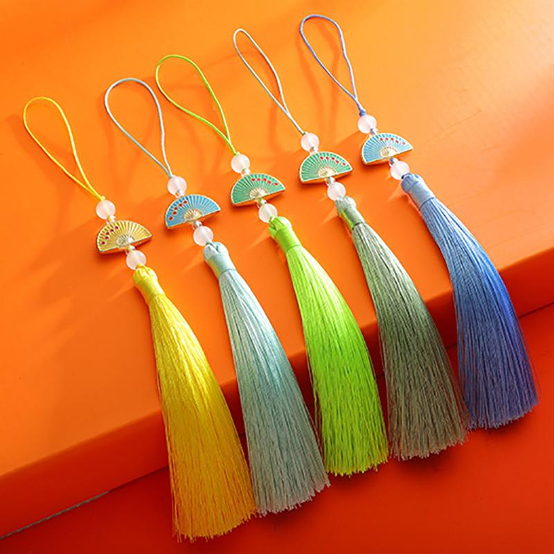 5Pcs Fan Tassels Bookmark Tassels Silky Handmade Soft Craft Tassels With Loops For Diy Crafts Jewelry Making Party Decor
