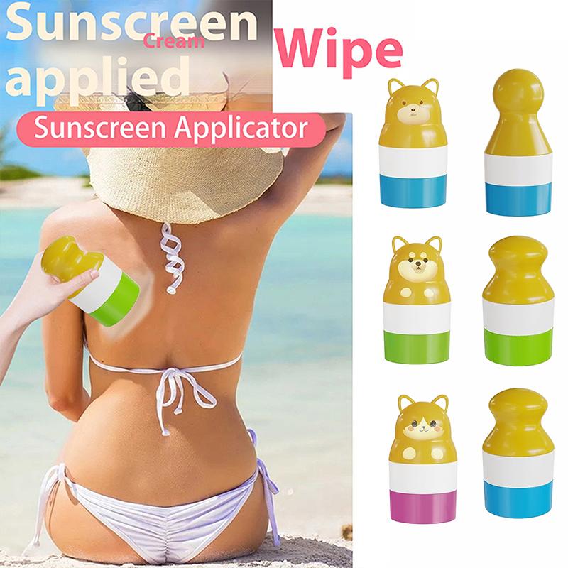Bear Animal Shape Sunscreen Roller Applicator Refillable Stitching Isolation Lotion Cream Bottles Sunscreen Lotion Applicator