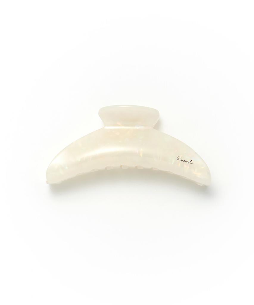 S'Secondo Crescent Hair Claw Clip_Moonlit White