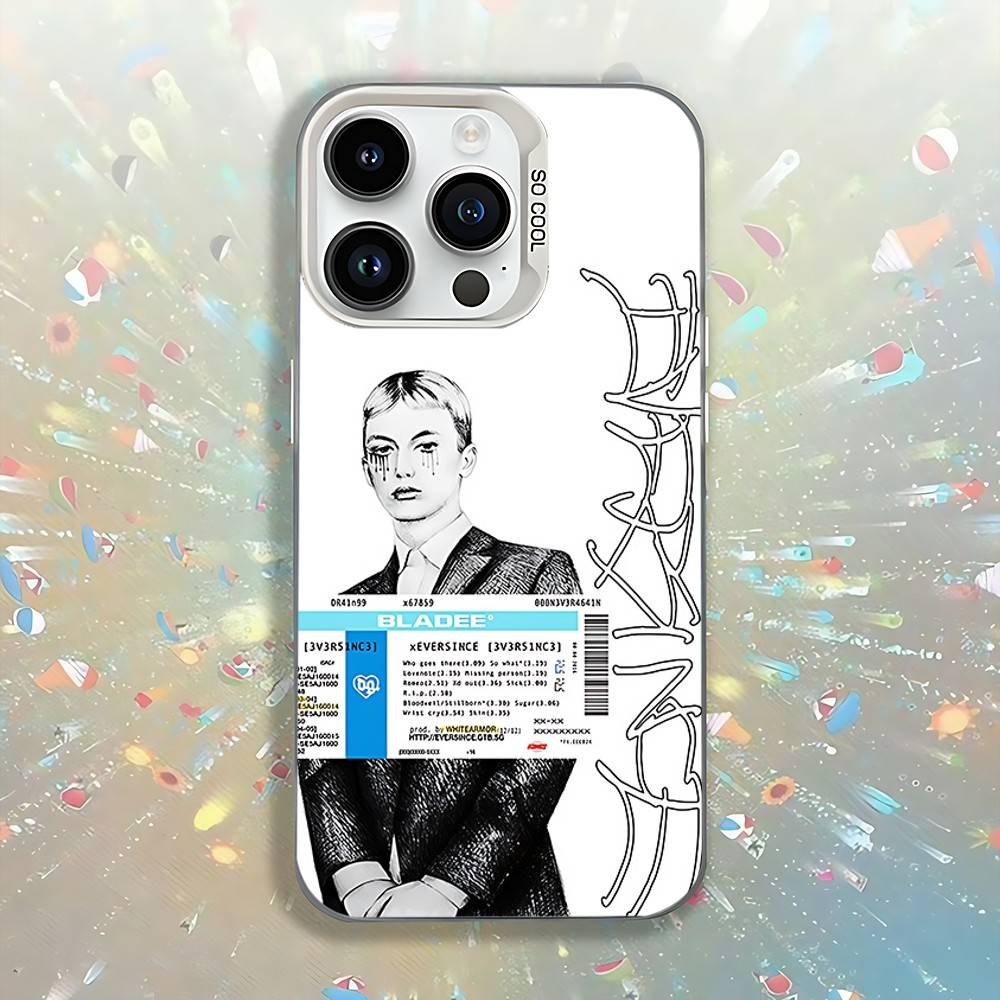 Rapper Sänger B-Bladee 333 Handyhülle IMD Weiße Farbe Schale Für IPhone 17 16 15 14 13 12 11 Pro Max Plus Pro SE Air Mini