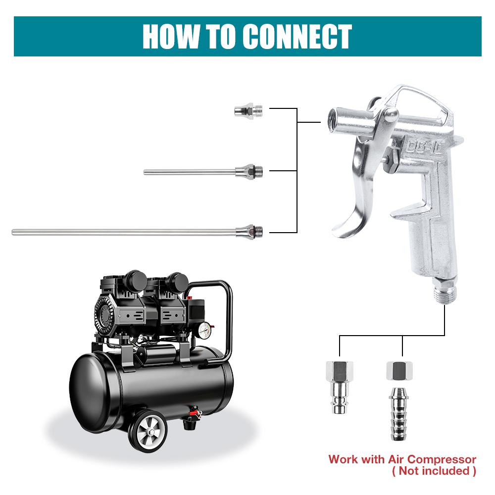 DG-10 Air Dust Blow Gun EU/JP Type Handheld Pneumatic Tool Dirt Cleaner Compressor Dust Blower for Automobile Engine Cleaning