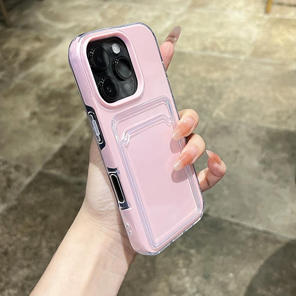Luxury Jelly Wallet Transparent Bumper Case For iPhone 17 Air 16 15 14 13 12 11 Pro Max Candy Soft+Hard Card Slot Phone Cover
