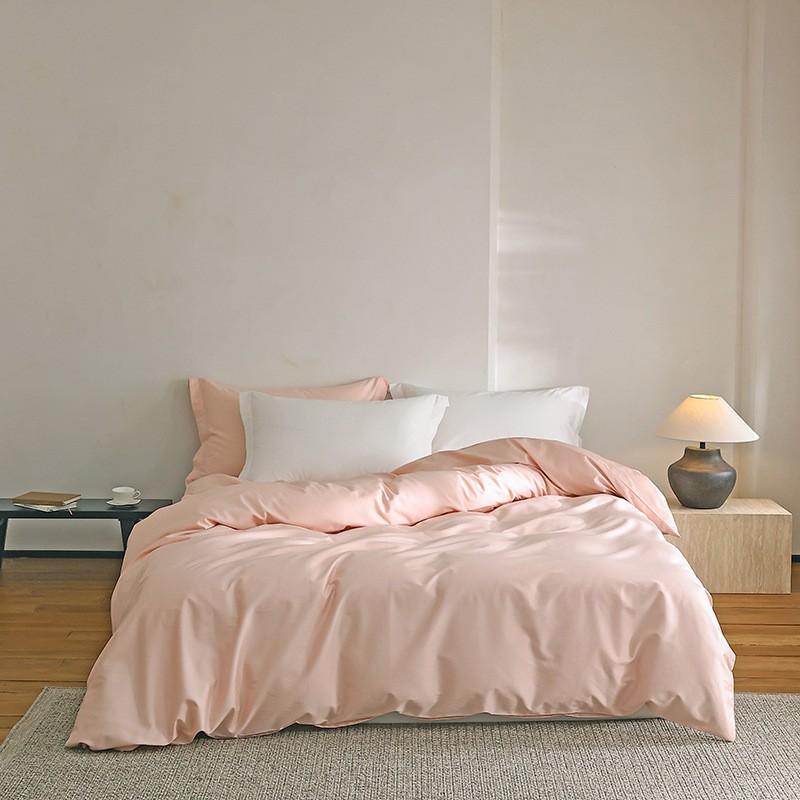 500TC Cotton Bed Sheet Set Solid Color Soft Breathable Bedding Modern Simple Style All Season Use