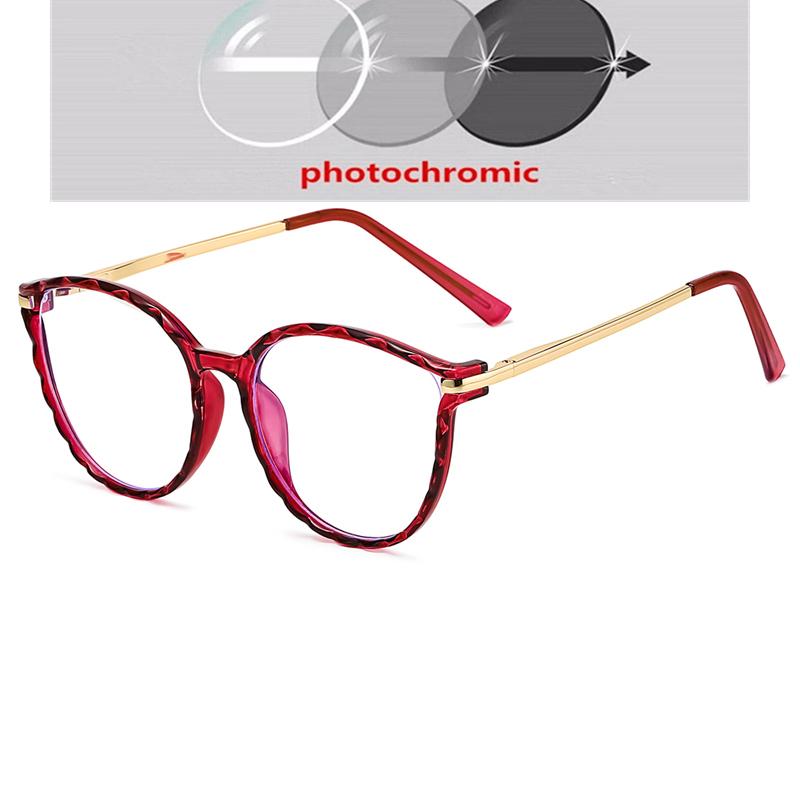 Metal Spring Leg Anti Blue Rays Oval Myopia Glasses With Prescription Women Men TR90 Nearsighted Glasses 0 -0.5 -0.75 To -6.0