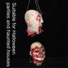 Cabeza de Muerto Colgante con Cadena Accesorios de Cabeza de Halloween Parte del Cuerpo de Muerto Sangrienta Aterradora Accesorios de Cabeza Cortada Colgantes