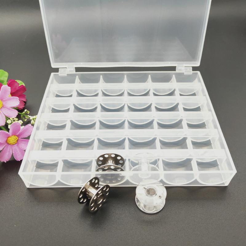 Clear Plastic Sewing Thread Spool Box with 36 Compartments for Handmade Cross Stitch Projects