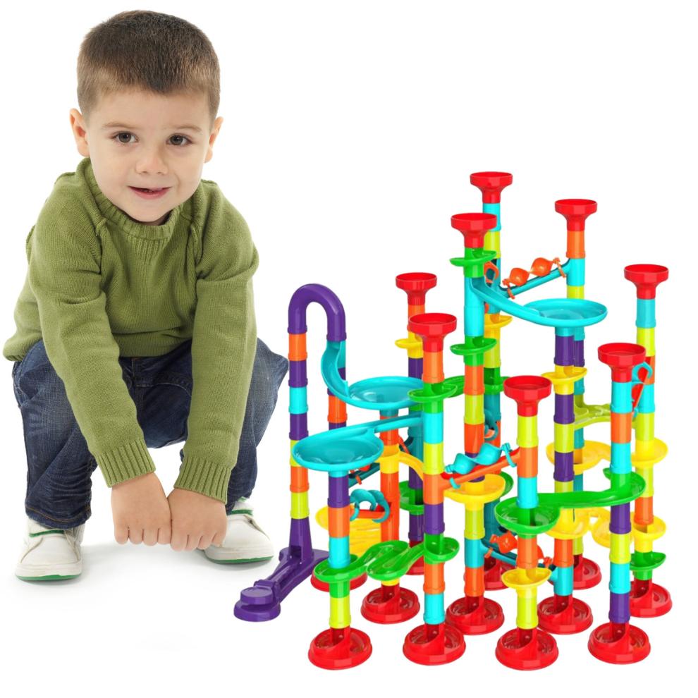 (197PCS) The Magic Toy Shop Marble Run Race Toy Set,Construction Building Block Maze Toy Gift 113/93/50pcs