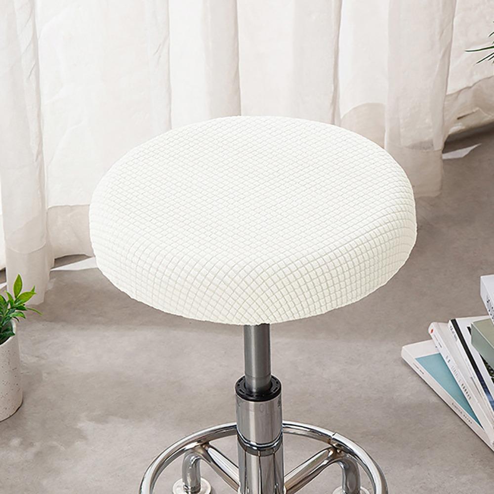 Solid Color Round Chair Cover Thickened Stool Cushion Cover Soft Bar Stool Cover