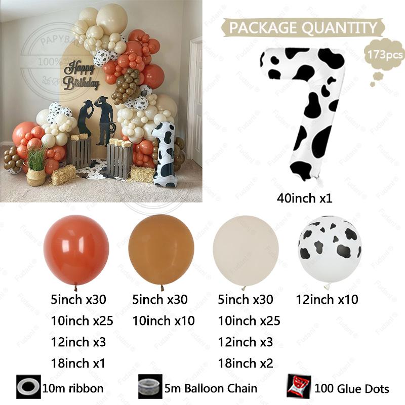 173pcs Coral Caramel Balloon Garland Cowgirl Baby Shower Farmyard Birthday Gender Reveal Globos Bride To Be Wedding Decoration