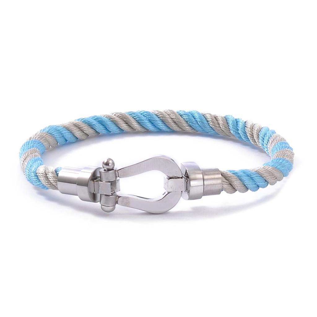 European and American Stainless Steel Nylon Rope Hand Rope Men and Women Couple Casual Trendy Color