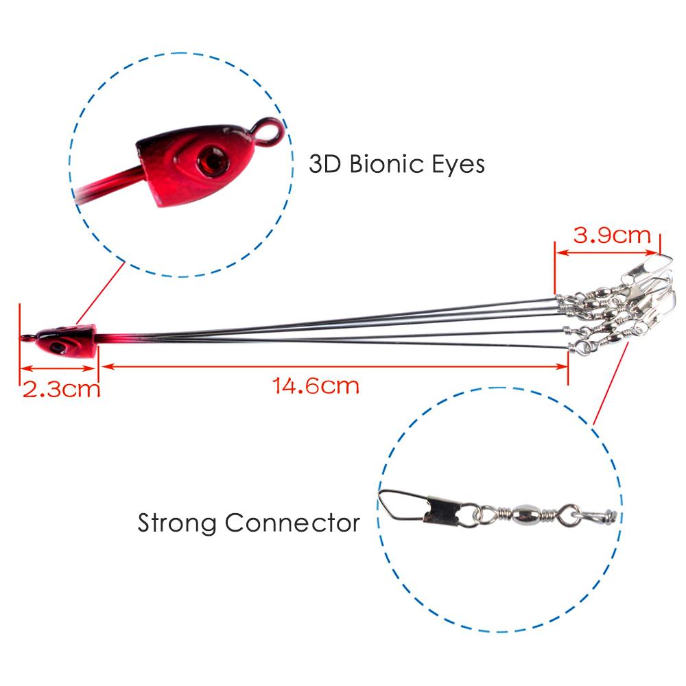 Ombrello Pesca Bass Lure Rig 5 Braccia Alabama Rig Testa Nuoto - 4
