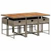 VidaXL Garden Dining Set and Cushions 7 Pcs Grey Rattan 3211274
