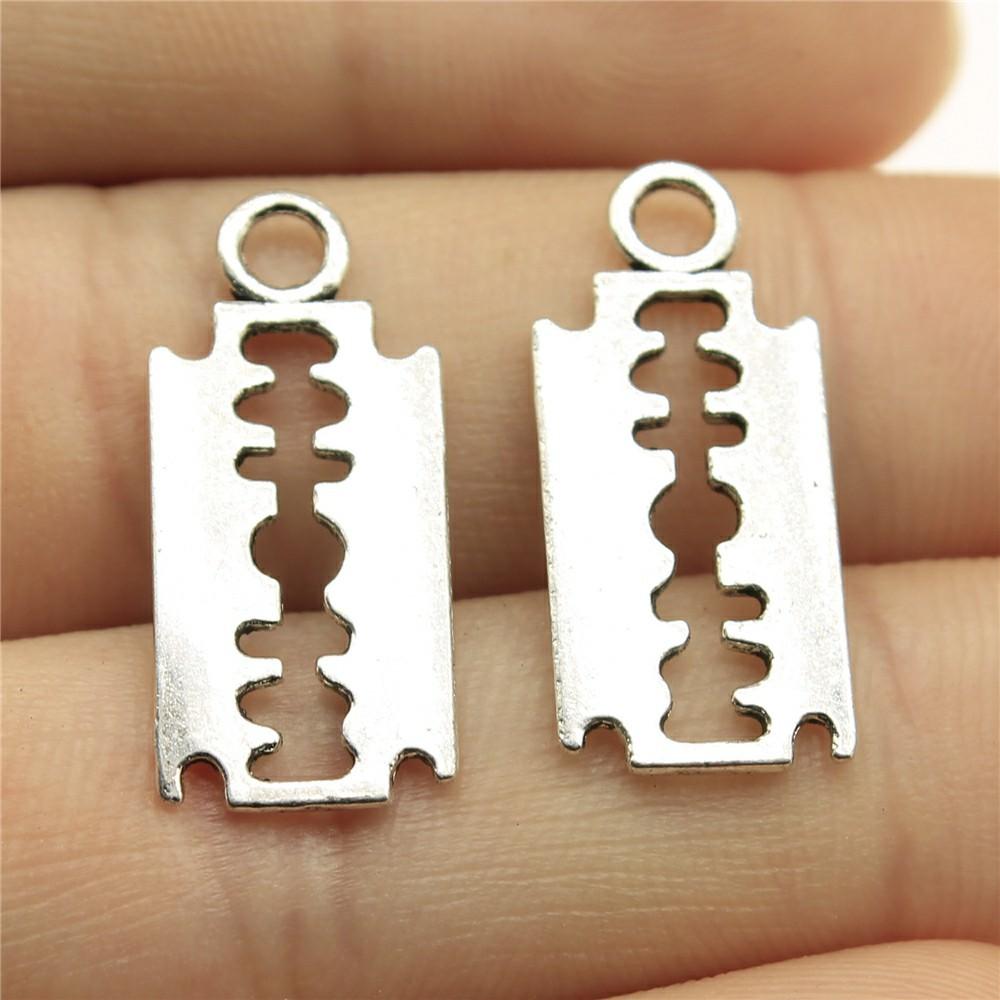 20 Stück Rasierklingen-Verbinder-Anhänger Für Schmuckherstellung Rasierklingen-Anhänger DIY Metallarmband Halskette Schmuckzubehör