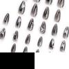 24 Pieces Ice Through Silver Bow Wearing Nail Black Cool Spicy Star Light Diamond Manicure Long Almond Nail Fake Nail Piece