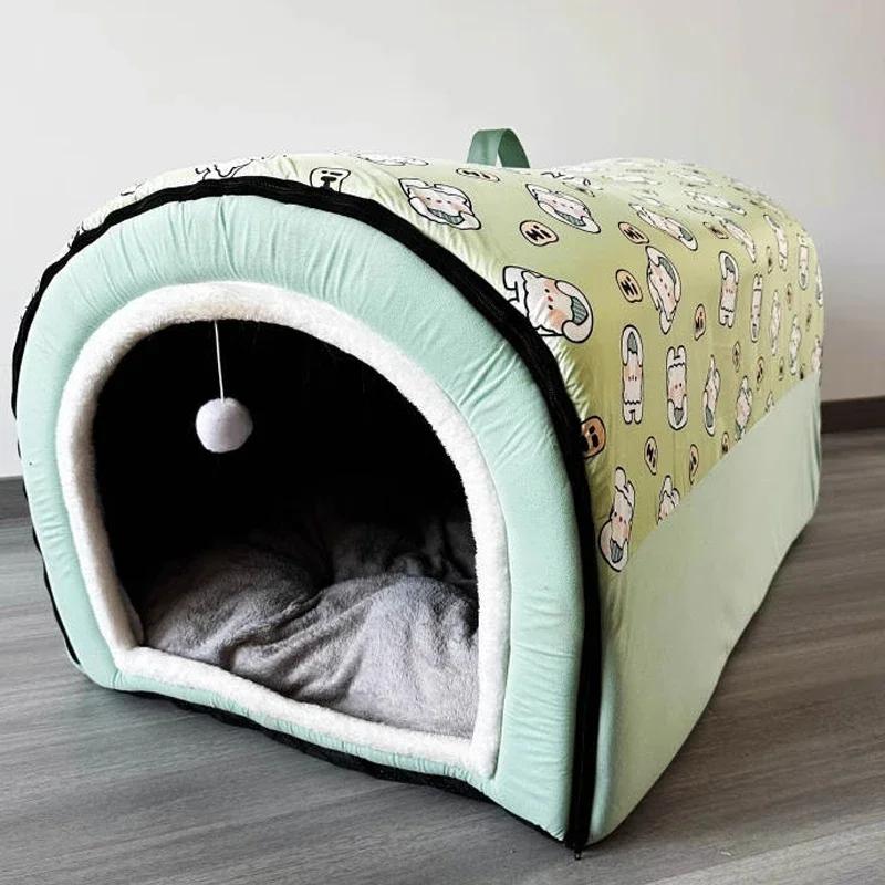 Canisă pentru câini mari, iarnă caldă pentru casă pentru câini, covoraș detașabil, lavabil, pat pentru câini, cuib pentru somn profund, cort pentru casă pentru câini de dimensiuni medii mari