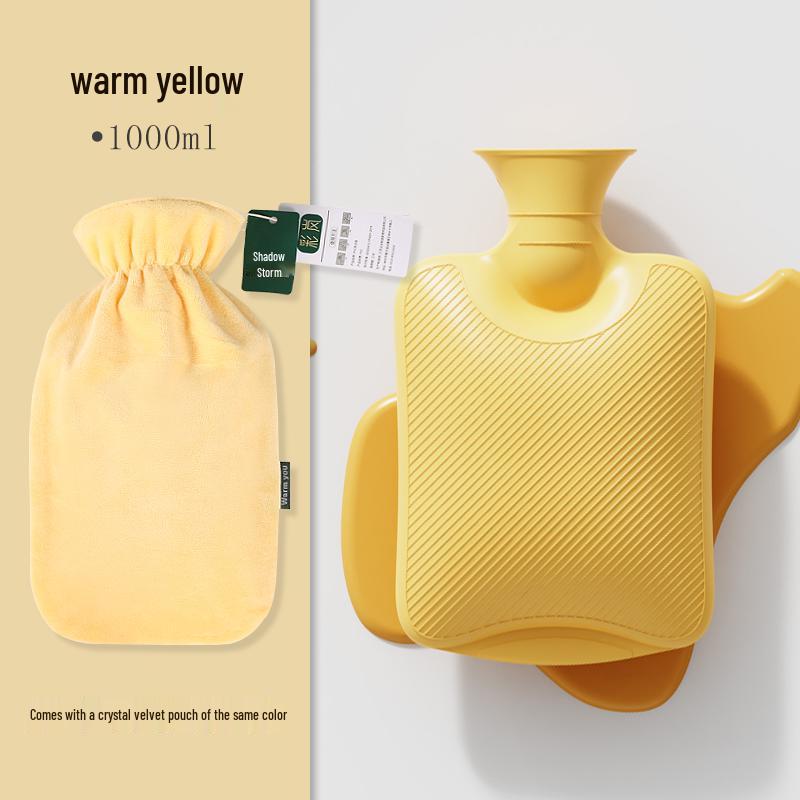 Large Plush Hot Water Bottle & Hand Warmer for Abdomen and Feet
