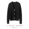 100% reiner Kaschmir V-Ausschnitt Metallisch gestrickter Cardigan - 2025 Herbst/Winter Damen Vielseitige Lockere Mode Oberbekleidung