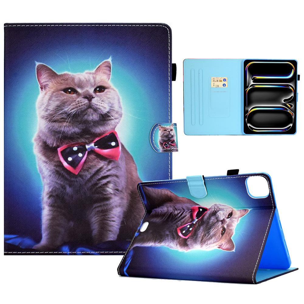 For iPad Pro 11 (2025)/11 (2024) Case PU Leather+TPU Tablet Protective Cover Pattern Printing Full Protection Shell