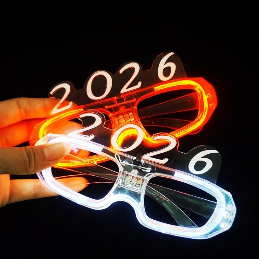 Square/Love Heart Shape 2026 LED Glow Glasses LED Glow New Year Party Glasses Rave Nightclub