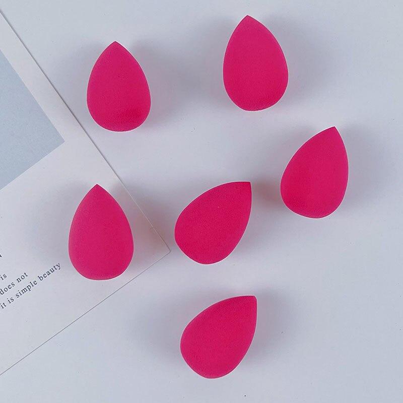 

6шт Міні Beauty Egg Макіяж Губка Пудрова Пудра для Макіяжу Консилер Рідка Основа Косметична Пудра Макіяж Аксесуари рожевий червоний колір