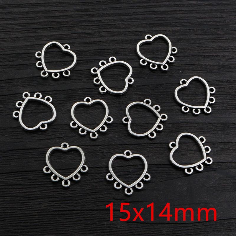 30pcs Antique Silver Plated Boho Vintage Flower Connector Charms Pendant DIY Necklace Bracelet Jewelry Making Findings Supplies