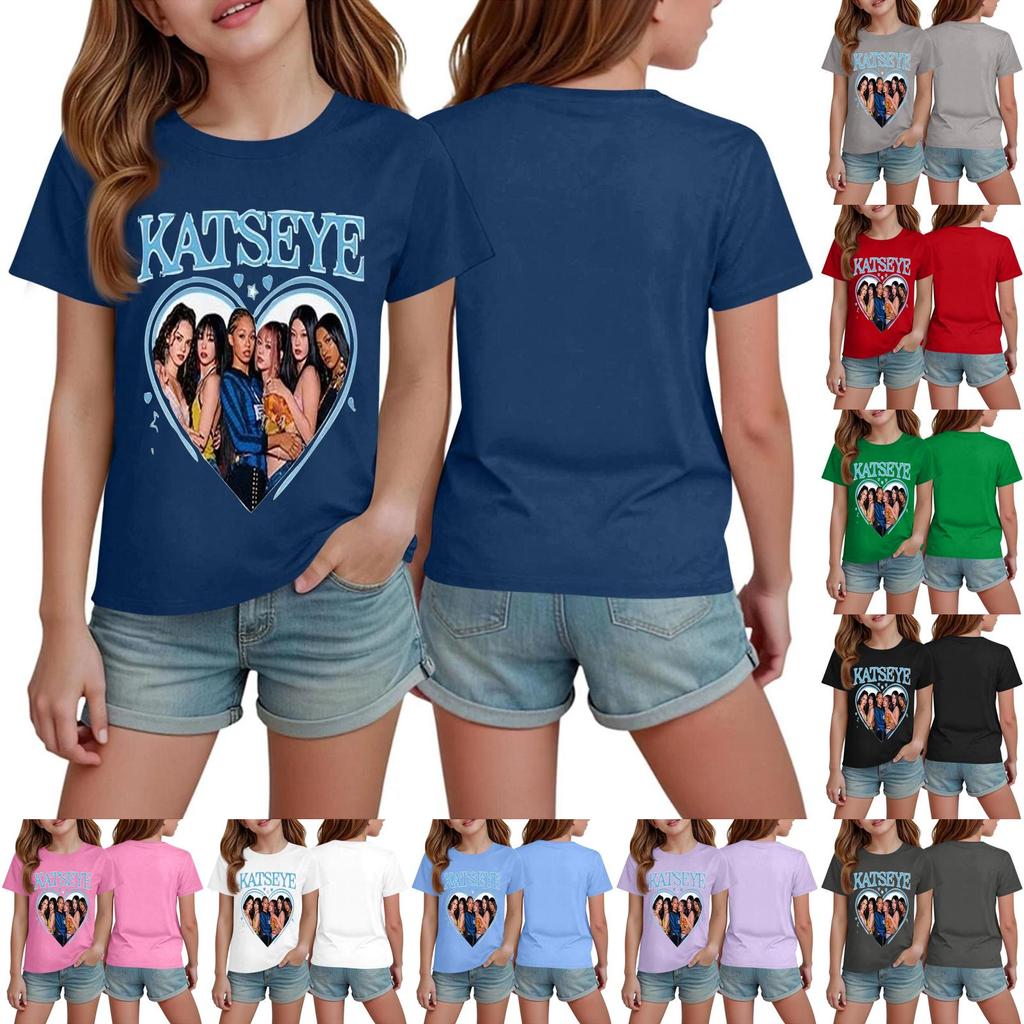 Korean Girl Group Kids Fashion Short Sleeve T-Shirt for Boys and Girls