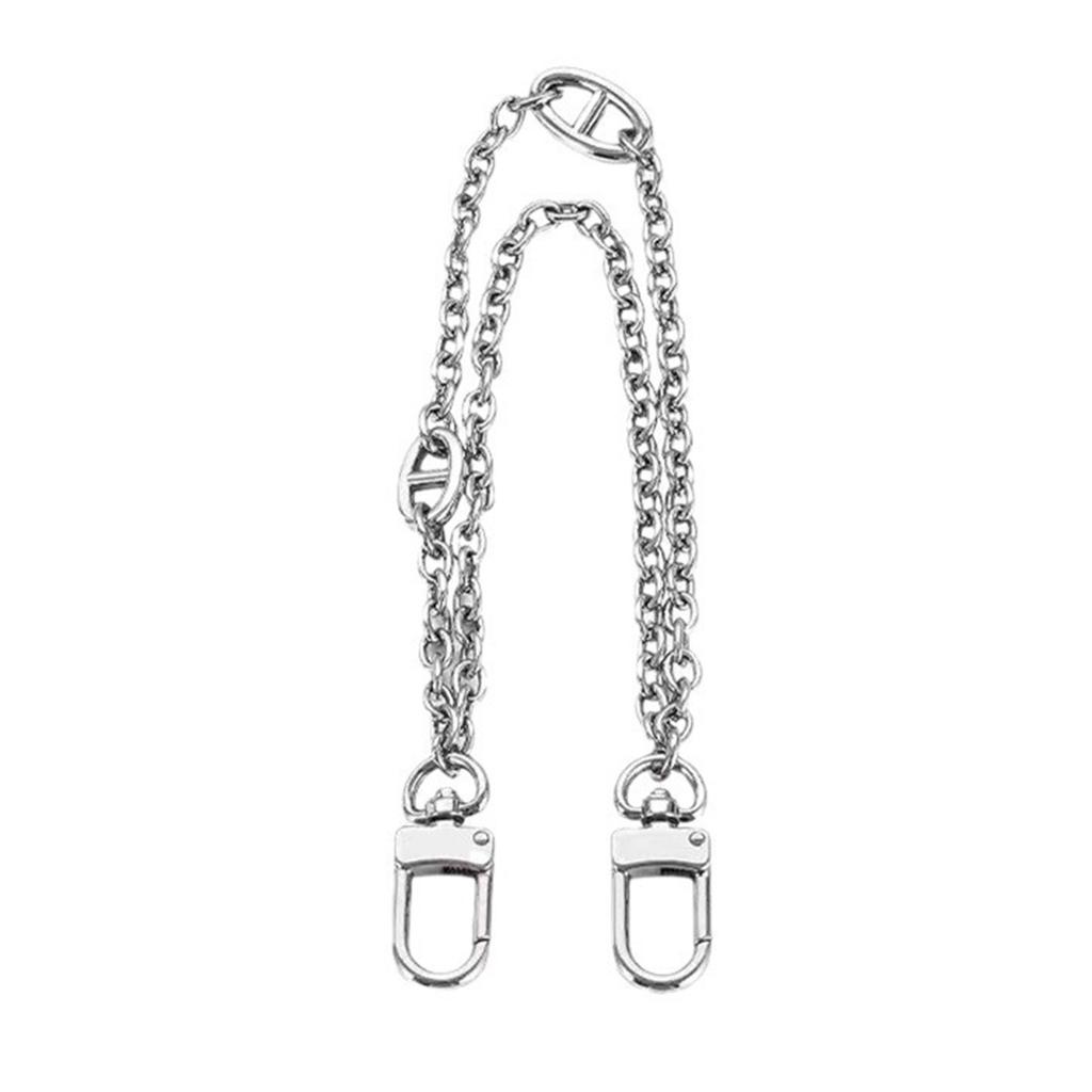 Double Layers Bag Chain Metal Bag Strap with Buckles Retro Purse Chain Charms for Shoulder Crossbody Bag Decoration