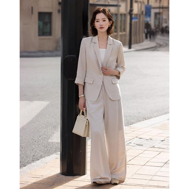 Demana Women's Linen Lyocell Blend Relaxed Suit