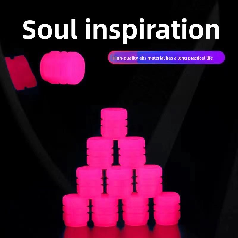 4 STÜCKE Leuchtende Ventilkappe Auto Reifenventilkernabdeckung Motorrad Elektrofahrrad Luftdüsenabdeckung