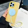 Luxury Candy Color With Lanyard For Magsafe Case for 17 16 15 14 12 11 13 Pro Max Plus Air Wireless Charge Magnetic Cover